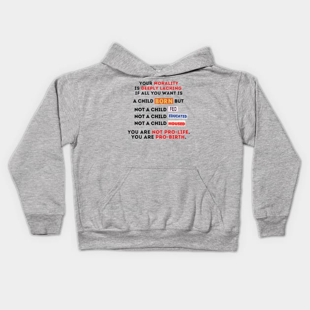 question your morality Kids Hoodie by Yas R